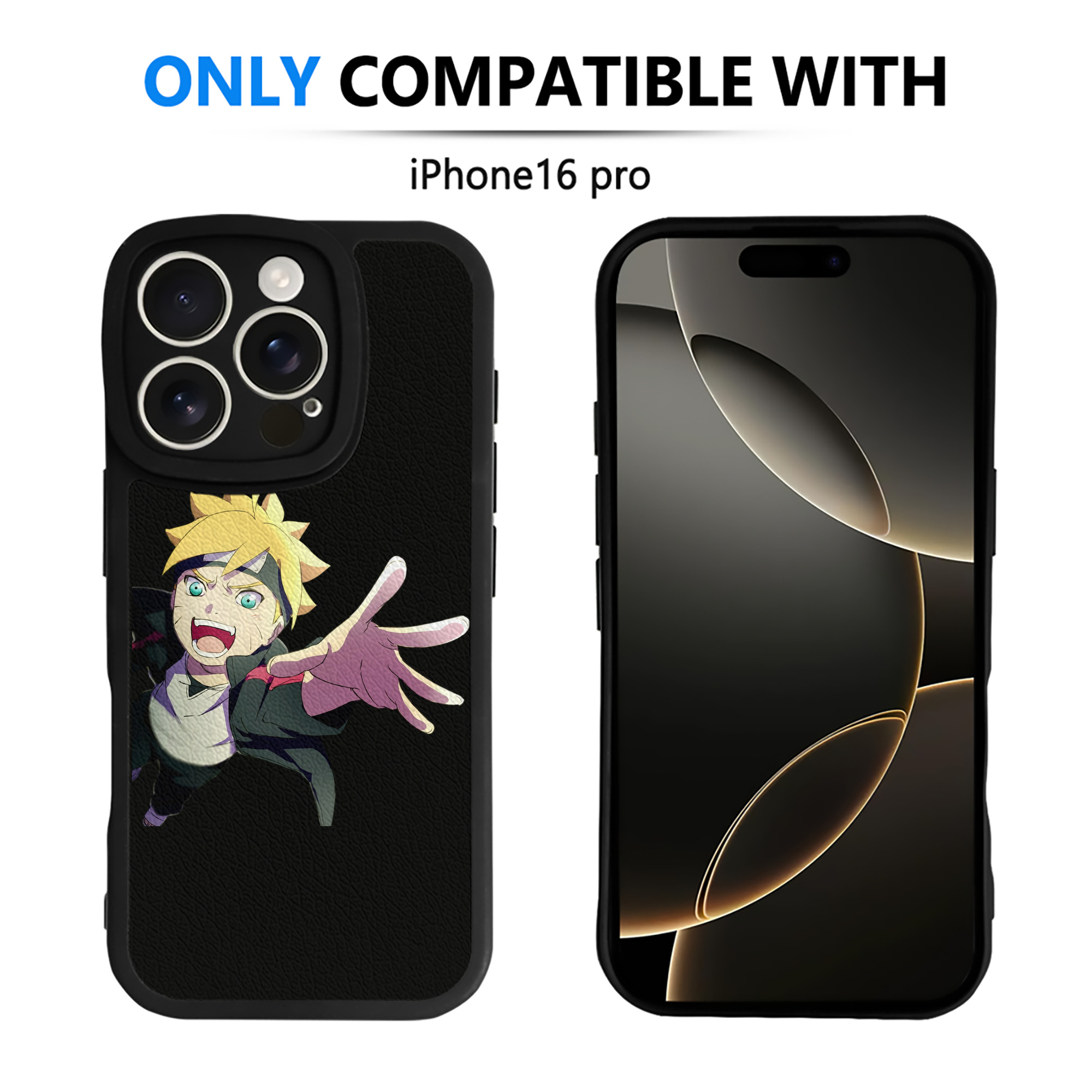 （画像用） NARUTO -ナルト- うずまき ボルト Uzumaki Boruto 【iPhone 16シリーズ対応】シリコンスマホケース（レザー調） 材質：シリコン